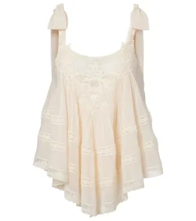 Zimmermann Awaken lace-trimmed cotton and silk top | Thumbnail 1 Zimmermann Awaken lace-trimmed cotton and silk top | Thumbnail 1