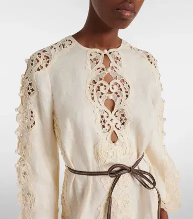 Zimmermann Awaken belted embroidered linen minidress | Thumbnail 2 Zimmermann Awaken belted embroidered linen minidress | Thumbnail 2