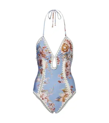 Zimmermann Awaken floral crochet-trimmed swimsuit | Thumbnail 1 Zimmermann Awaken floral crochet-trimmed swimsuit | Thumbnail 1