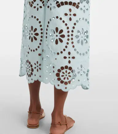 Zimmermann Awaken embroidered linen midi skirt | Thumbnail 3 Zimmermann Awaken embroidered linen midi skirt | Thumbnail 3