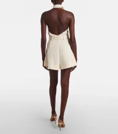 Zimmermann Awaken halterneck linen romper | Thumbnail 4 Zimmermann Awaken halterneck linen romper | Thumbnail 4