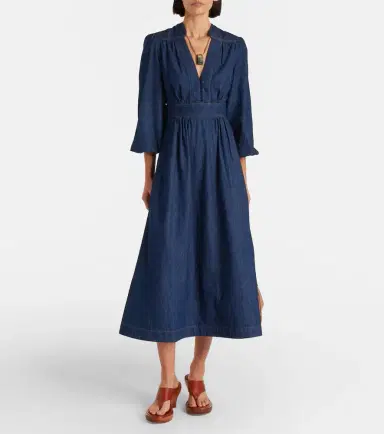 Zimmermann Awaken denim midi dress | Thumbnail 4 Zimmermann Awaken denim midi dress | Thumbnail 4