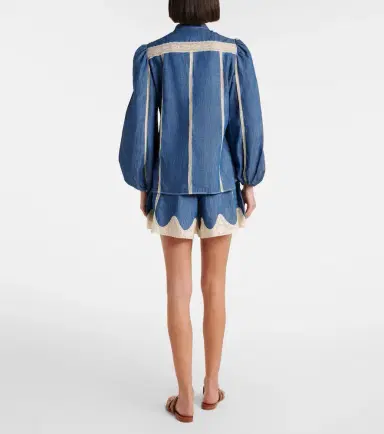 Zimmermann Awaken lace-trimmed denim shorts | Thumbnail 2 Zimmermann Awaken lace-trimmed denim shorts | Thumbnail 2