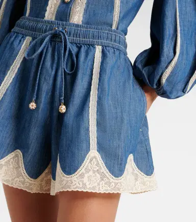 Zimmermann Awaken lace-trimmed denim shorts | Thumbnail 3 Zimmermann Awaken lace-trimmed denim shorts | Thumbnail 3