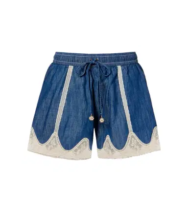Zimmermann Awaken lace-trimmed denim shorts | Thumbnail 1 Zimmermann Awaken lace-trimmed denim shorts | Thumbnail 1