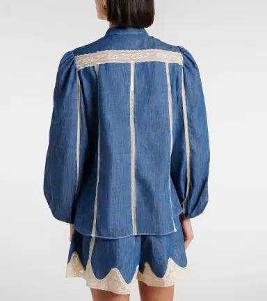 Zimmermann Awaken lace-trimmed denim shirt | Thumbnail 3 Zimmermann Awaken lace-trimmed denim shirt | Thumbnail 3