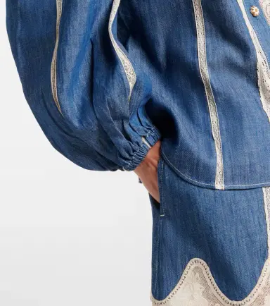 Zimmermann Awaken lace-trimmed denim shirt | Thumbnail 4 Zimmermann Awaken lace-trimmed denim shirt | Thumbnail 4