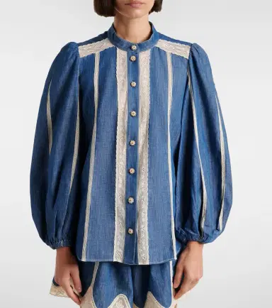 Zimmermann Awaken lace-trimmed denim shirt | Thumbnail 6 Zimmermann Awaken lace-trimmed denim shirt | Thumbnail 6