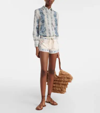 Zimmermann Wanderlust belted floral linen shorts | Thumbnail 3 Zimmermann Wanderlust belted floral linen shorts | Thumbnail 3