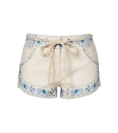 Zimmermann Wanderlust belted floral linen shorts | Thumbnail 1 Zimmermann Wanderlust belted floral linen shorts | Thumbnail 1