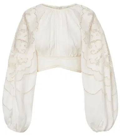 Zimmermann Daylight embroidered linen crop top | Thumbnail 1 Zimmermann Daylight embroidered linen crop top | Thumbnail 1