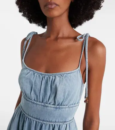Zimmermann Wanderlust denim midi dress | Thumbnail 3 Zimmermann Wanderlust denim midi dress | Thumbnail 3