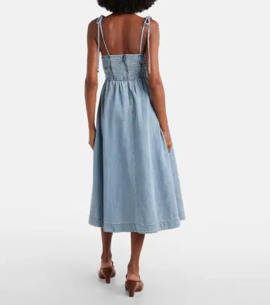 Zimmermann Wanderlust denim midi dress | Thumbnail 4 Zimmermann Wanderlust denim midi dress | Thumbnail 4