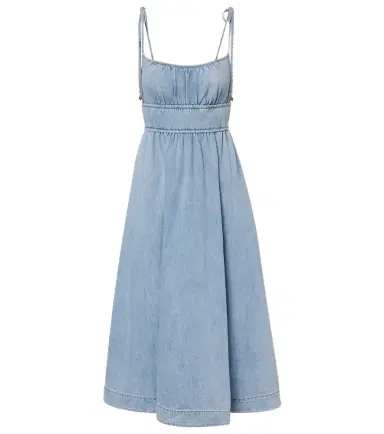 Zimmermann Wanderlust denim midi dress | Thumbnail 1 Zimmermann Wanderlust denim midi dress | Thumbnail 1