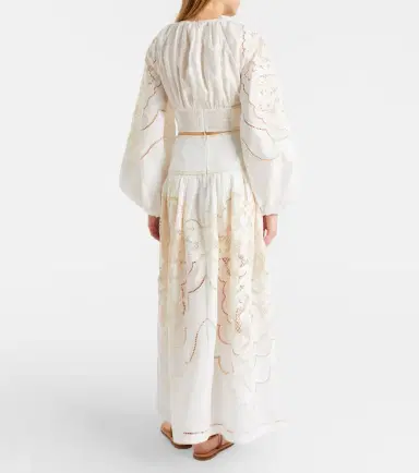 Zimmermann Daylight embroidered linen maxi skirt | Thumbnail 3 Zimmermann Daylight embroidered linen maxi skirt | Thumbnail 3