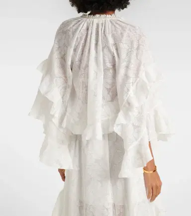 Zimmermann Daylight ruffled cotton-blend blouse | Thumbnail 3 Zimmermann Daylight ruffled cotton-blend blouse | Thumbnail 3