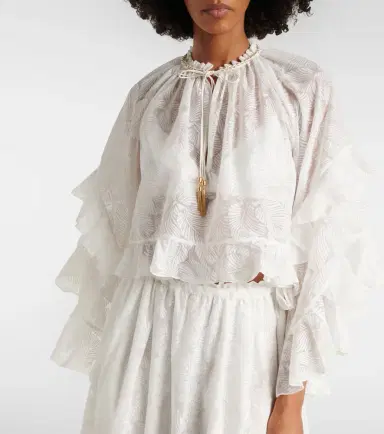 Zimmermann Daylight ruffled cotton-blend blouse | Thumbnail 5 Zimmermann Daylight ruffled cotton-blend blouse | Thumbnail 5