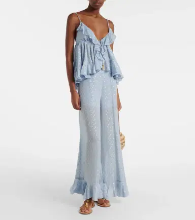 Zimmermann Daylight semi-sheer chiffon wide-leg pants | Thumbnail 4 Zimmermann Daylight semi-sheer chiffon wide-leg pants | Thumbnail 4