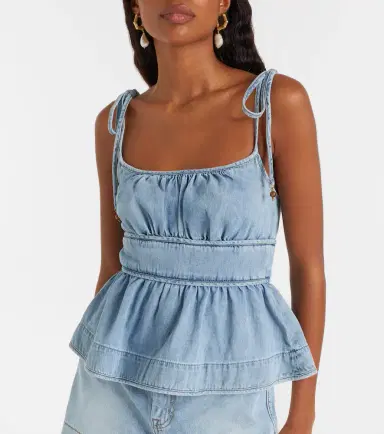 Zimmermann Wanderlust denim top | Thumbnail 3 Zimmermann Wanderlust denim top | Thumbnail 3