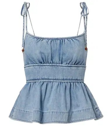 Zimmermann Wanderlust denim top | Thumbnail 1 Zimmermann Wanderlust denim top | Thumbnail 1