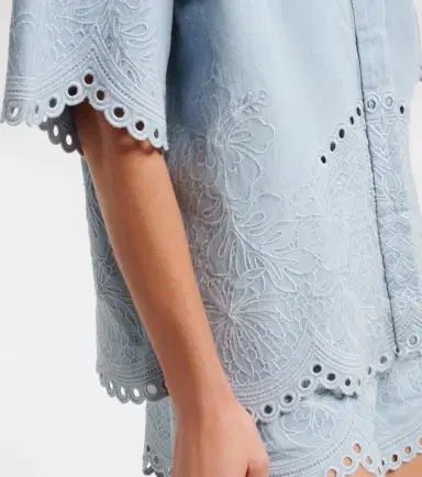 Zimmermann Daylight broderie anglaise denim shirt | Thumbnail 2 Zimmermann Daylight broderie anglaise denim shirt | Thumbnail 2