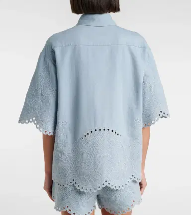 Zimmermann Daylight broderie anglaise denim shirt | Thumbnail 4 Zimmermann Daylight broderie anglaise denim shirt | Thumbnail 4
