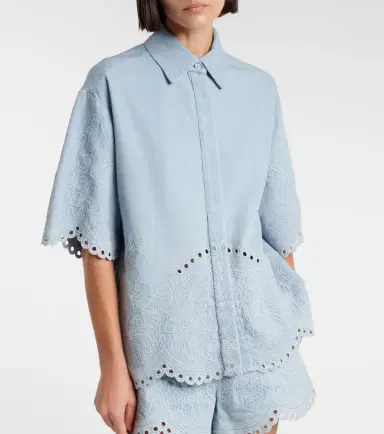 Zimmermann Daylight broderie anglaise denim shirt | Thumbnail 5 Zimmermann Daylight broderie anglaise denim shirt | Thumbnail 5
