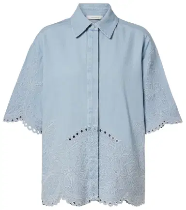 Zimmermann Daylight broderie anglaise denim shirt | Thumbnail 1 Zimmermann Daylight broderie anglaise denim shirt | Thumbnail 1