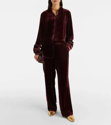 Asceno London velvet pajama pants | Thumbnail 2 Asceno London velvet pajama pants | Thumbnail 2