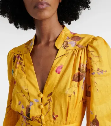 Zimmermann Floral linen midi dress | Thumbnail 2 Zimmermann Floral linen midi dress | Thumbnail 2
