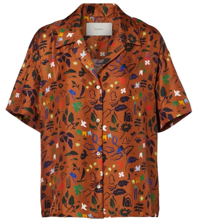 Prague printed silk twill shirt Prague printed silk twill shirt