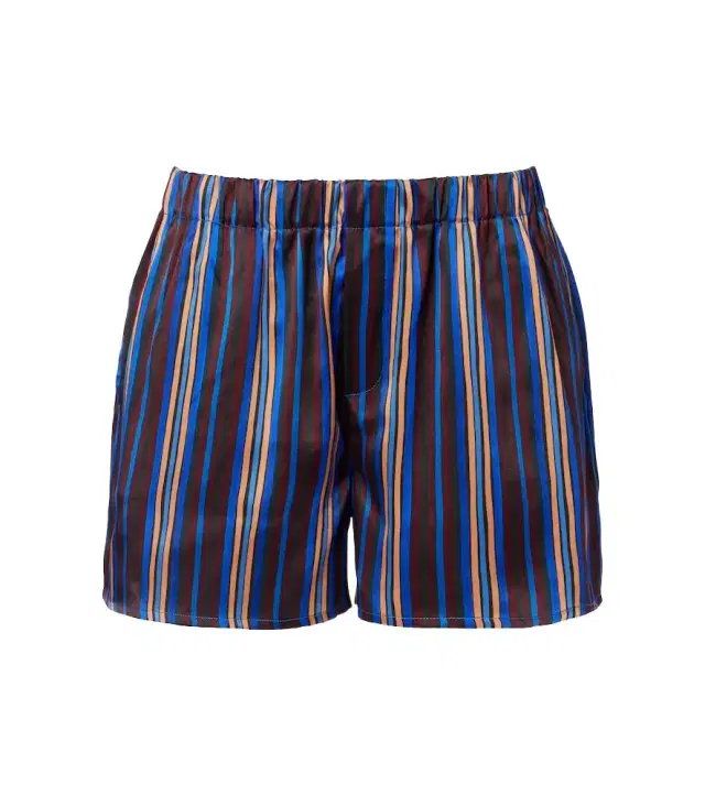Franca striped silk charmeuse pajama shorts Franca striped silk charmeuse pajama shorts