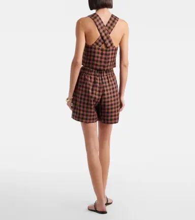 Asceno Checked linen shorts | Thumbnail 2 Asceno Checked linen shorts | Thumbnail 2