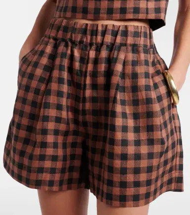 Asceno Checked linen shorts | Thumbnail 3 Asceno Checked linen shorts | Thumbnail 3
