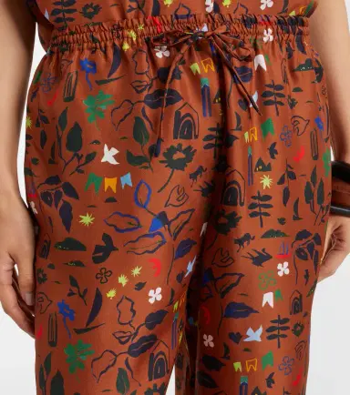 Asceno Aurelia printed silk twill wide-leg pants | Thumbnail 4 Asceno Aurelia printed silk twill wide-leg pants | Thumbnail 4