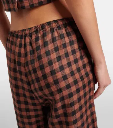 Asceno Checked linen wide-leg pants | Thumbnail 5 Asceno Checked linen wide-leg pants | Thumbnail 5