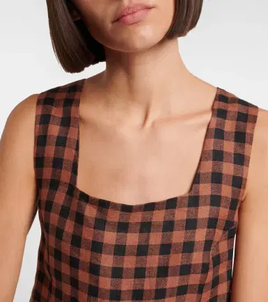 ASCENO Checked linen top | Thumbnail 4 ASCENO Checked linen top | Thumbnail 4