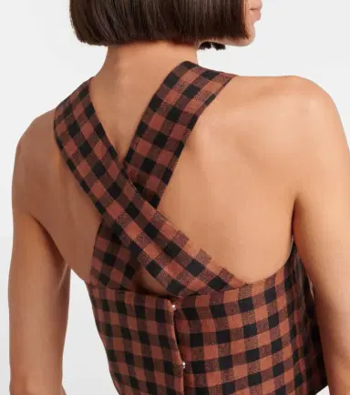 ASCENO Checked linen top | Thumbnail 6 ASCENO Checked linen top | Thumbnail 6