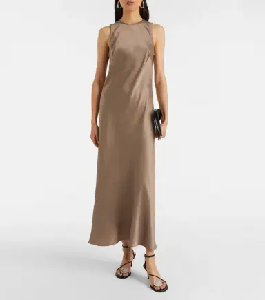 Asceno Valencia silk charmeuse maxi dress | Thumbnail 3 Asceno Valencia silk charmeuse maxi dress | Thumbnail 3