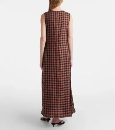 Asceno Tallin gingham linen maxi dress | Thumbnail 3 Asceno Tallin gingham linen maxi dress | Thumbnail 3