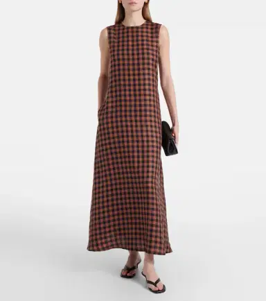Asceno Tallin gingham linen maxi dress | Thumbnail 5 Asceno Tallin gingham linen maxi dress | Thumbnail 5