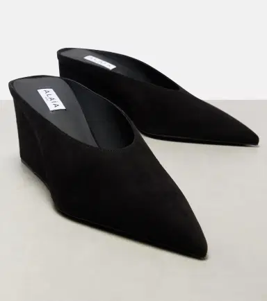 Alaïa Alaïa Cube 75 suede wedge mules | Thumbnail 2 Alaïa Alaïa Cube 75 suede wedge mules | Thumbnail 2