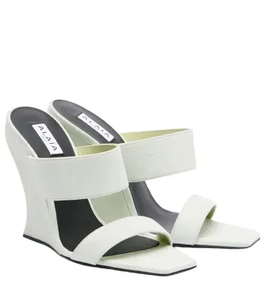 Alaïa Alaïa Wave 110 suede wedge mules | Thumbnail 1 Alaïa Alaïa Wave 110 suede wedge mules | Thumbnail 1