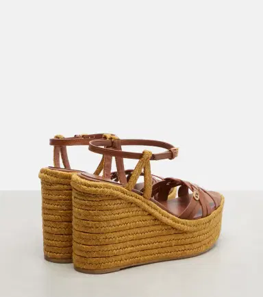 Valentino Garavani Bribri 120 leather-trimmed raffia espadrille wedges | Thumbnail 4 Valentino Garavani Bribri 120 leather-trimmed raffia espadrille wedges | Thumbnail 4