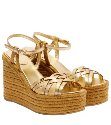Valentino Garavani VLogo leather espadrille wedges | Thumbnail 1 Valentino Garavani VLogo leather espadrille wedges | Thumbnail 1