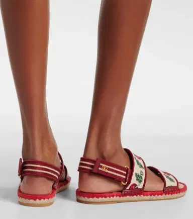 Valentino Garavani Leather-trimmed espadrille sandals | Thumbnail 6 Valentino Garavani Leather-trimmed espadrille sandals | Thumbnail 6