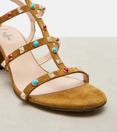 Valentino Garavani Rockstud embellished suede sandals | Thumbnail 3 Valentino Garavani Rockstud embellished suede sandals | Thumbnail 3