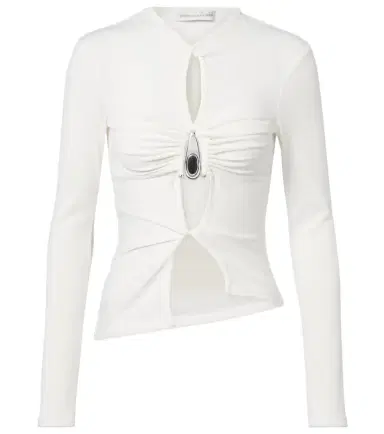 Christopher Esber Cutout ribbed-knit jersey top | Thumbnail 1 Christopher Esber Cutout ribbed-knit jersey top | Thumbnail 1