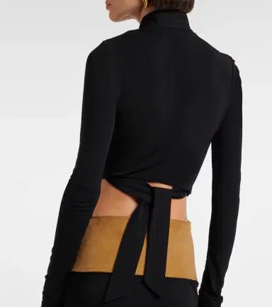 Christopher Esber Contour cutout suede-trimmed jersey gown | Thumbnail 4 Christopher Esber Contour cutout suede-trimmed jersey gown | Thumbnail 4