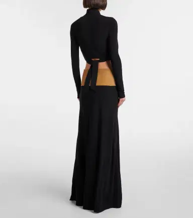 Christopher Esber Contour cutout suede-trimmed jersey gown | Thumbnail 5 Christopher Esber Contour cutout suede-trimmed jersey gown | Thumbnail 5